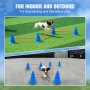 VEVOR Agility-Hürdenkegel-Set für Hunde, 6-teiliges Set – 12 x Kegel, 6 x Agility-Stangen, Agility-Trainingsgerät mit höhenverstellbarer Querstange, Starthilfe für Hindernisparcours für Welpen mit Aufbewahrungstasche für Kegel