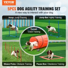 VEVOR Agility Training Set für Hunde 5-teiliges Kombinationsset mit Hürdentunnel