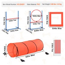 VEVOR Agility Training Set für Hunde 5-teiliges Kombinationsset mit Hürdentunnel