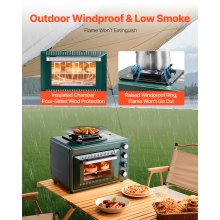 VEVOR Outdoor Ofen 2 in 1 Tragbarer Gas Camping Herd OfenEinstellbare Feuer