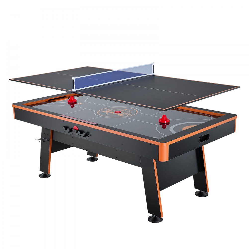 VEVOR Spieltisch Kombi Airhockeytisch Tischtennistisch Esstisch Wandelbar für Zuhause, Integrierter Stauraum, Gleichmäßiger Luftstrom, Verstärkter Rahmen und Komplettes Zubehör für Direktes Spielen