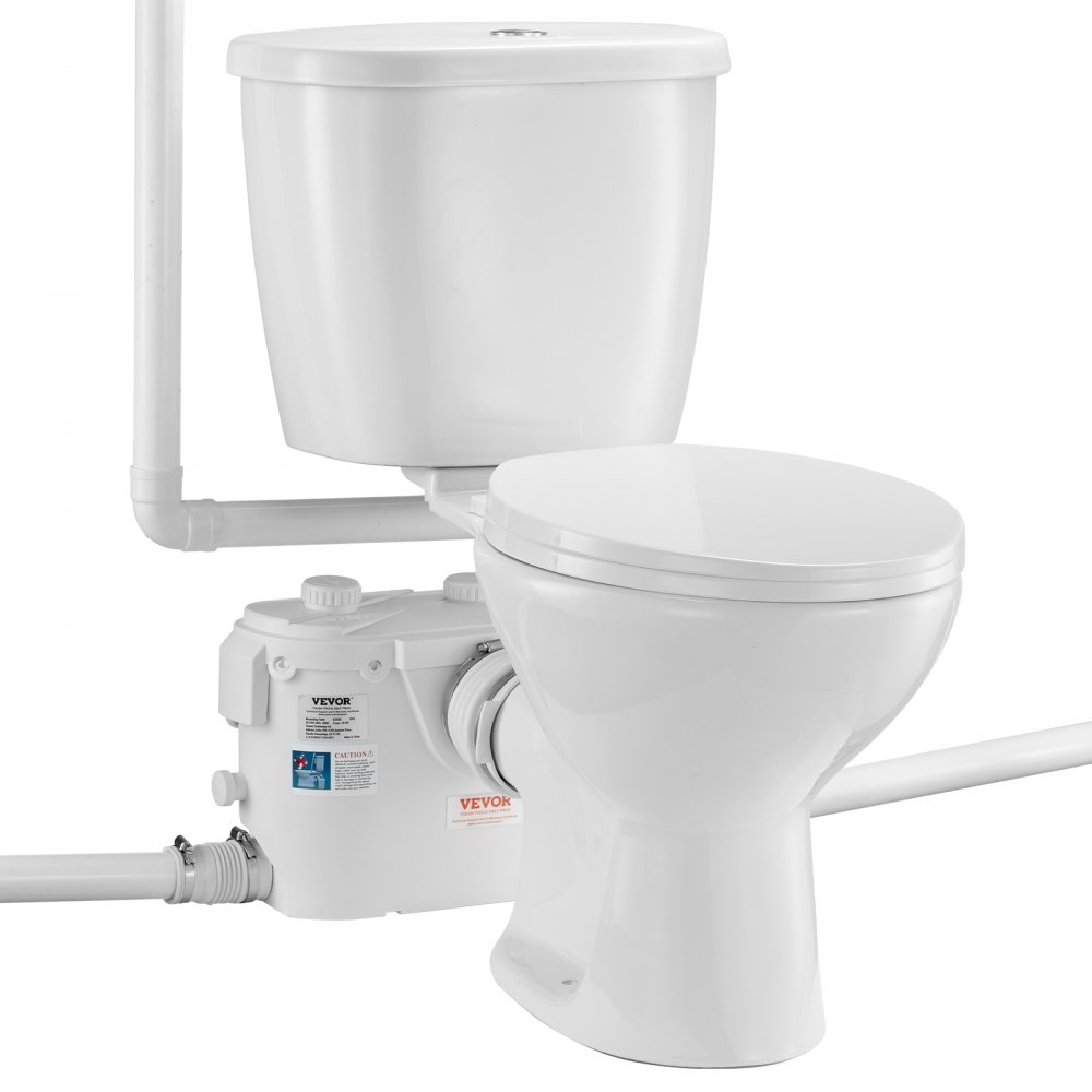 VEVOR Macerating Toilet System mit 500W Pumpe Upflush Toilette für Keller