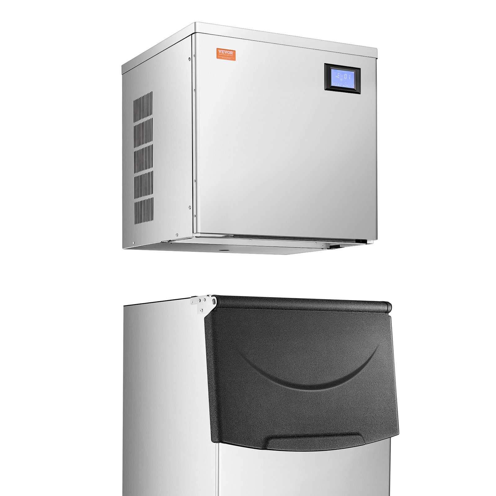 VEVOR kommerzielle Eismaschine Eisbereiter (250 kg/Tag) mit 250 lbs großem Vorratsbehälter, automatisch selbstreinigende Eismaschine mit Touchscreen für Bar Café Restaurant Geschäft Gewerbe