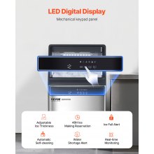 VEVOR Kommerzieller Eisbereiter Eismaschine 50 kg/Tag 50 Eiswürfel LED-Anzeige