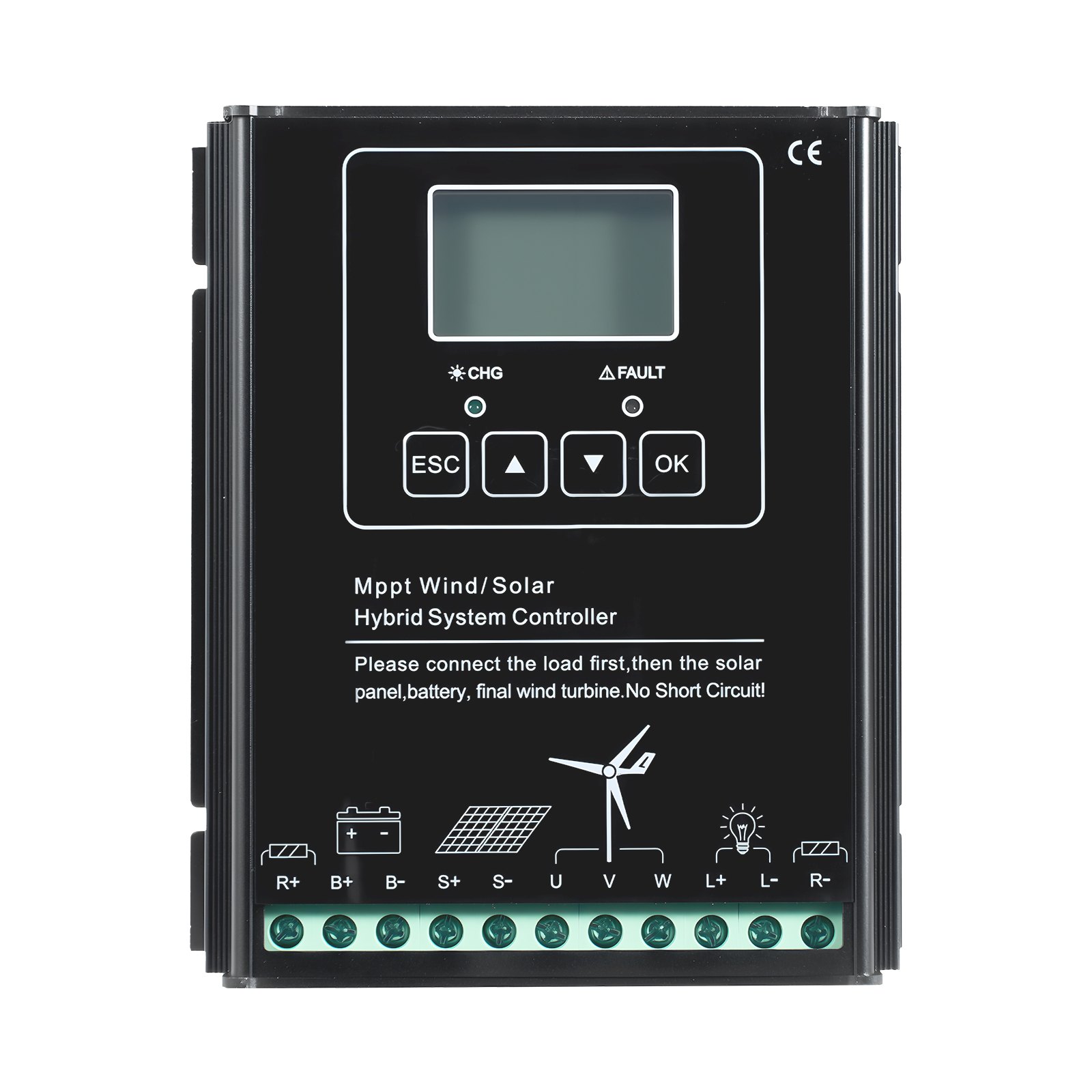 VEVOR 12V 400W Solar-Windkraft-Kit, 2 Stk. 100W monokristalline Solarmodule + 200W Windturbine + MPPT Wind-/Solar-Hybridsystem-Controller für Heim, RV, Boot & Camping, abseits des Stromnetzes