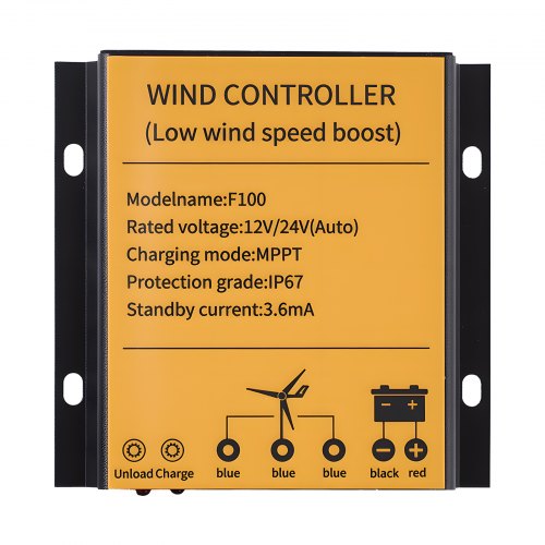 Produktbild von Vertikale Windturbine 24V 100W – Leiser Windgenerator Mit Controller, 2 Flügel, Für Boote, Hütten & Mobile Häuser