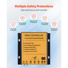 VEVOR 12V 600W Solar-Windkraft-Set, 2 Stk. 100W monokristallines Panel + 400W Windturbine 6 Controller + 12,8V 100 Ah LiFePO4-Batterie + 1kW Hybrid-Solarwechselrichter für RV, Boot, Camping, Off-Grid