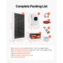 VEVOR 1200W 24V  Solarpanel Komplett-Set, 6 Stk. 200 W monokristalline Solarmodule + 25,6V 300Ah LiFePO₄-Batterie + 24V 3600 W Hybrid-Wechselrichter, Off-Grid-Solar-Kit für große Hausschuppen