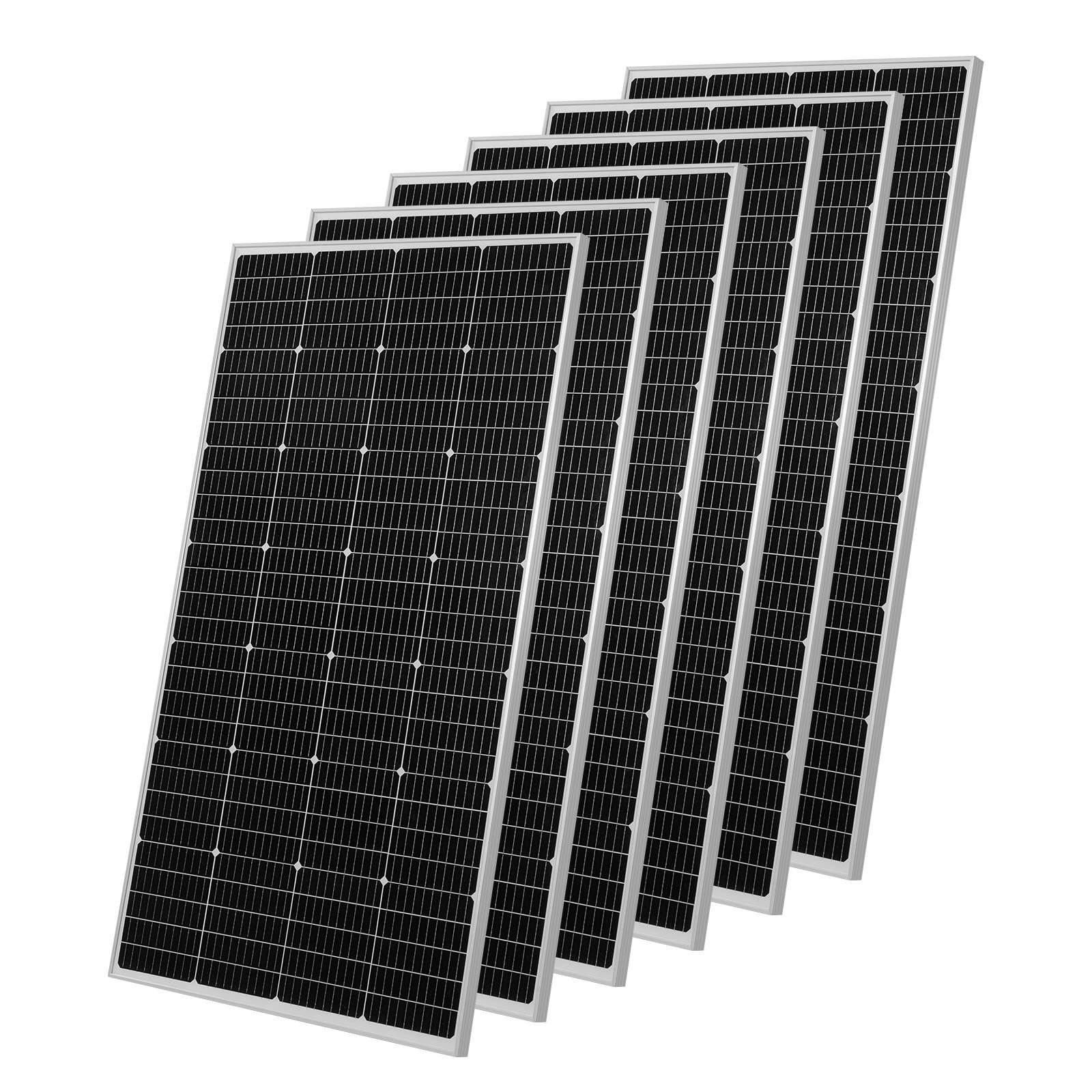 VEVOR 1200W 24V  Solarpanel Komplett-Set, 6 Stk. 200 W monokristalline Solarmodule + 25,6V 300Ah LiFePO₄-Batterie + 24V 3600 W Hybrid-Wechselrichter, Off-Grid-Solar-Kit für große Hausschuppen