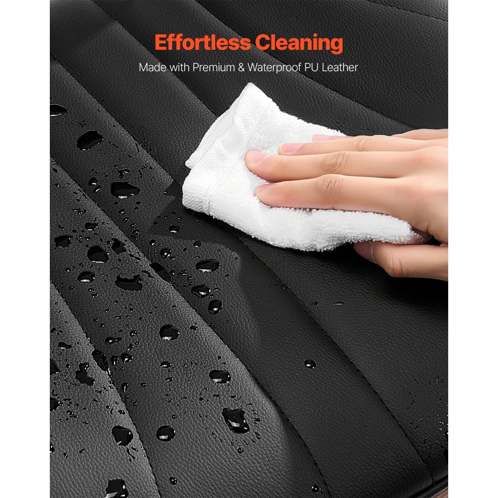 VEVOR moderner Esszimmerstuhl (4 Stk.) gepolsterter Leder-Beistellstuhl (158,76 kg belastbar) Akzentstuhl für Esstische, platzsparender Küchentischstuhl mit dicken Kissen & Metallbeinen, Schwarz