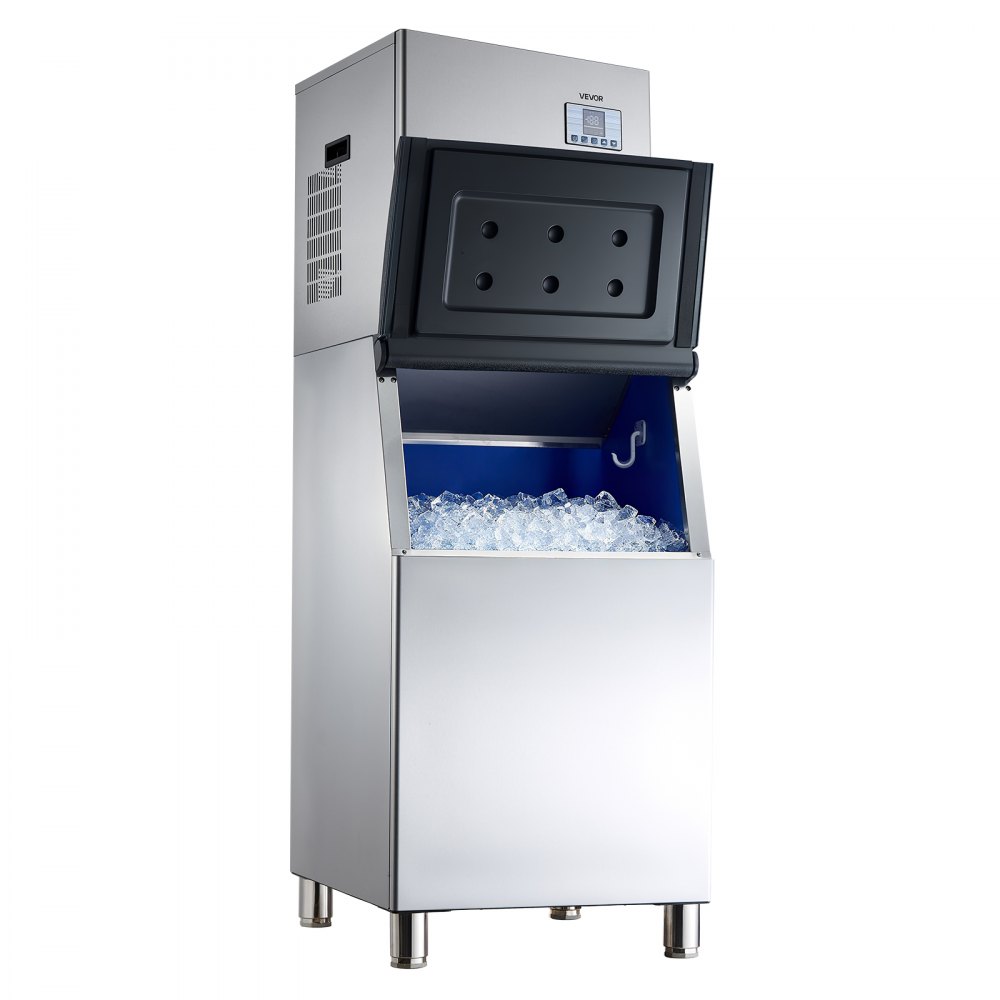 VEVOR gewerbliche Eismaschine, 181 kg/Tag Eisbereiter mit 136 kg Edelstahl-Vorratsbehälter, automatisch selbstreinigende Eismaschine mit Touchscreen für Bar Café Restaurant Geschäft Gewerbe