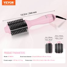 VEVOR Warmluftbürste Föhnbürste Lockenstab Hairstyler Airstyler mit 65/75mm Kopf