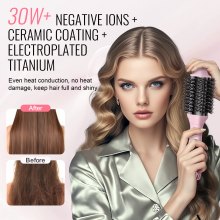 VEVOR Warmluftbürste Föhnbürste Lockenstab Hairstyler Airstyler mit 65/75mm Kopf