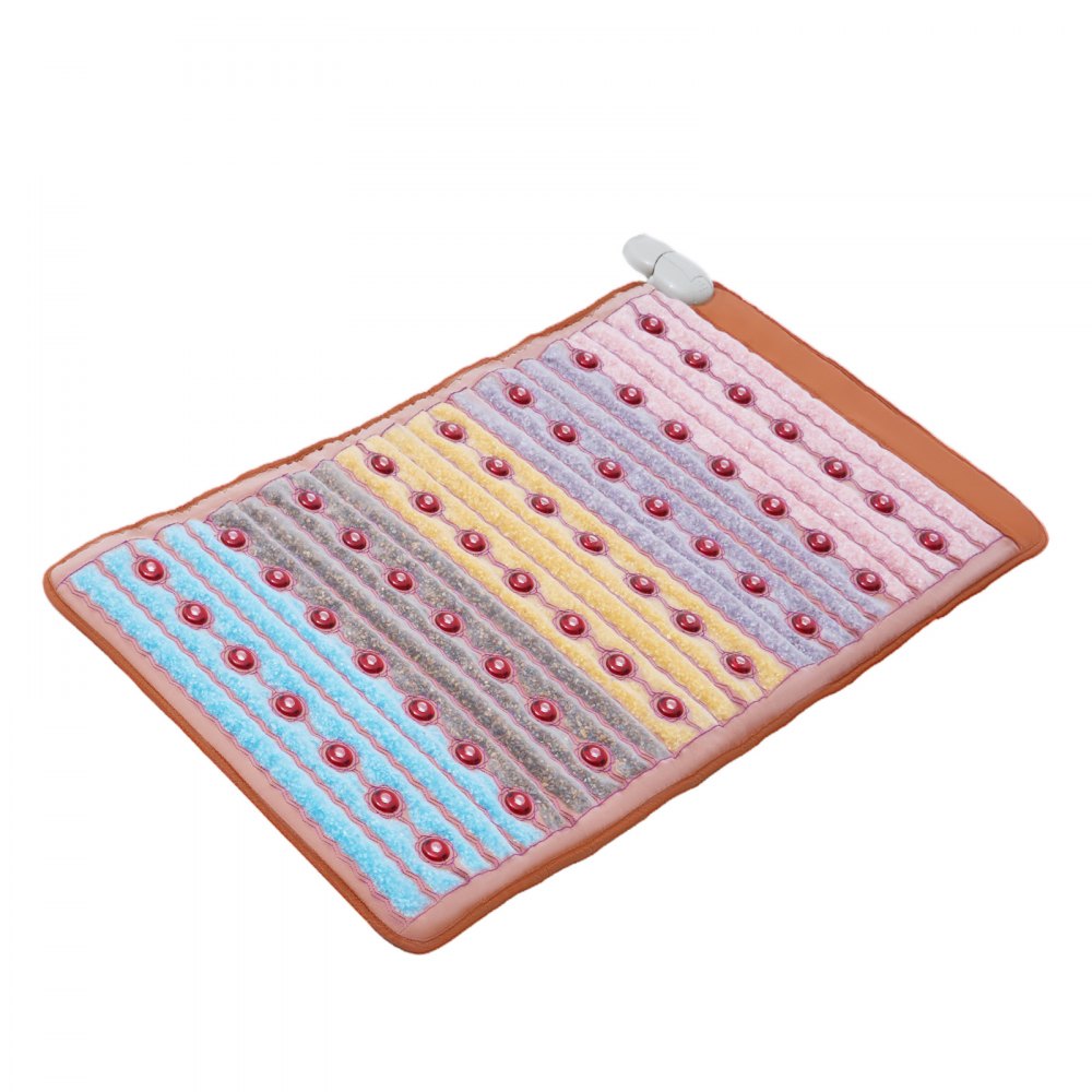 VEVOR Far Infrared Heat Pad, 104x51cm, Amethyst Therapy Mat made of 5 natural crystal gemstones with 660 nm photon light, negative ions, for pain relief in back, waist and shoulders
