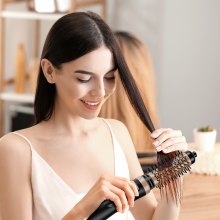 VEVOR Warmluftbürste Föhnbürste Lockenstab Hairstyler mit 38/50mm Bürstenköpfen