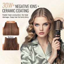 VEVOR Warmluftbürste Föhnbürste Lockenstab Hairstyler 40/50/50mm Bürstenköpfe