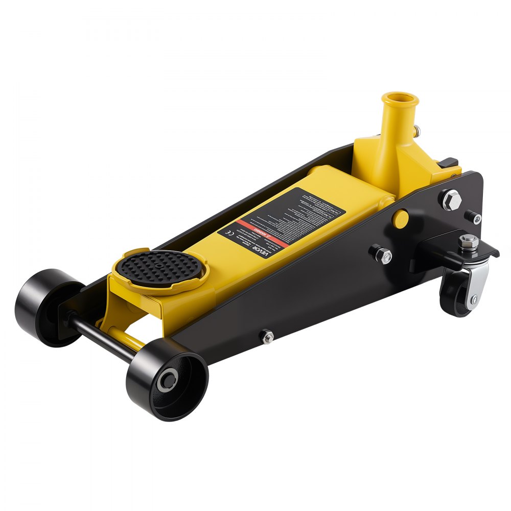 VEVOR Hydraulischer Rangierwagenheber 3T Tagkraft, Wagenheber Hydraulik mit 130-500 mm Hubhöhe 125 mm Gummiauflage & Einzelzylinder, Autoheber aus Stahl mit 360° Mobilität für PKW SUV Pickup Werkstatt