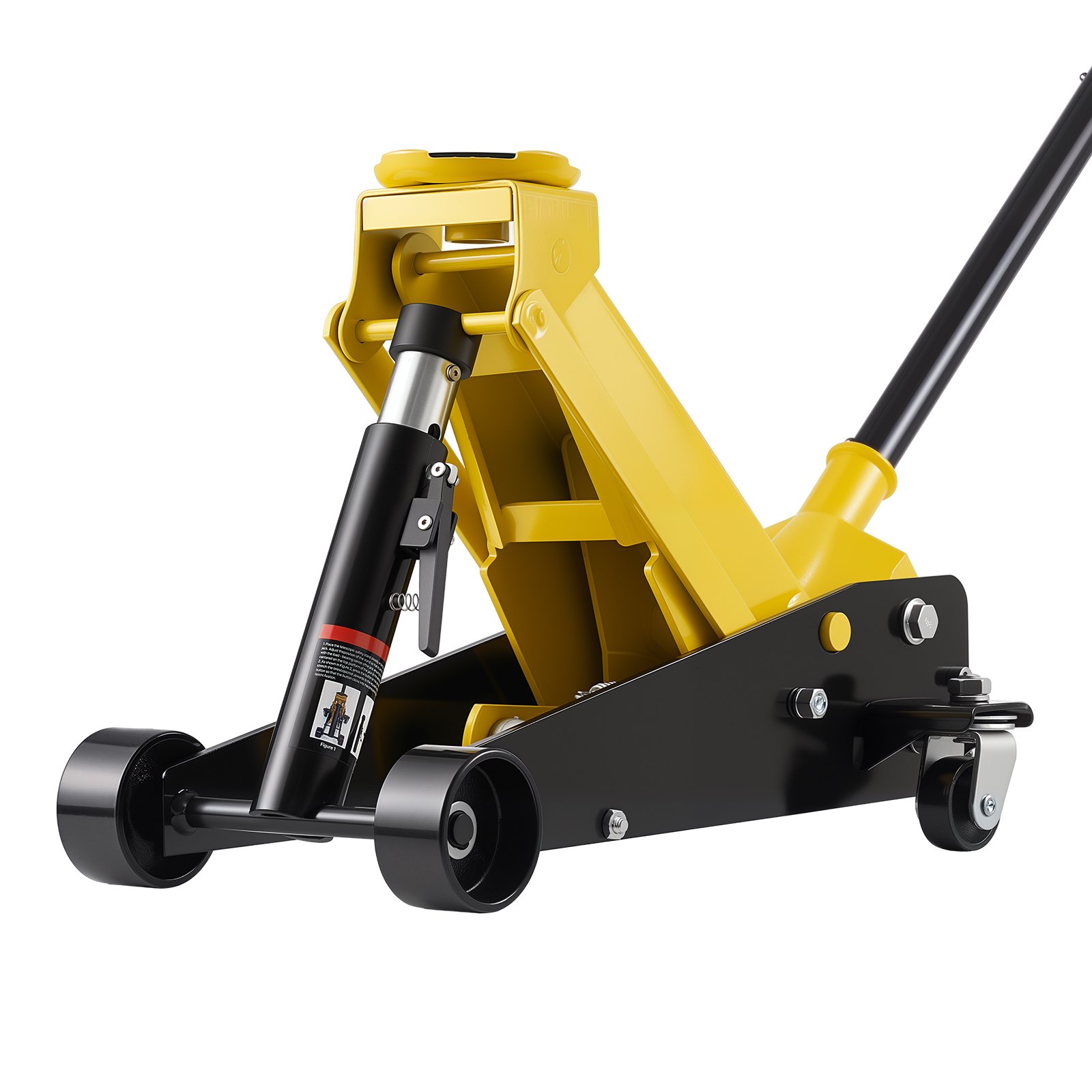 VEVOR Hydraulischer Rangierwagenheber 3T Tagkraft, Wagenheber Hydraulik mit 130-500 mm Hubhöhe 125 mm Gummiauflage & Einzelzylinder, Autoheber aus Stahl mit 360° Mobilität für PKW SUV Pickup Werkstatt