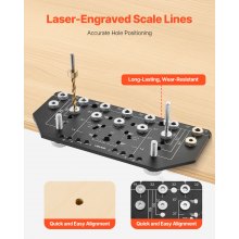 VEVOR Regalstiftlehre und Scharnierlehre Bohrschablone für Schrankbeschläge aus Aluminiumlegierung mit 6,4- und 4,8-mm-Bohrern, Bohrschablone für Schranktüren Bücherregale Kleiderschränke