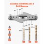 VEVOR Dübellehren-Set selbstzentrierende Dübelbohrlehre Bohrschablone für gerade Löcher, mit Bohrersatz 6,4/7,9/9,5 mm und Bohrer-Anschlagringsatz, Holzbearbeitungswerkzeuge zum Bohren, Markieren