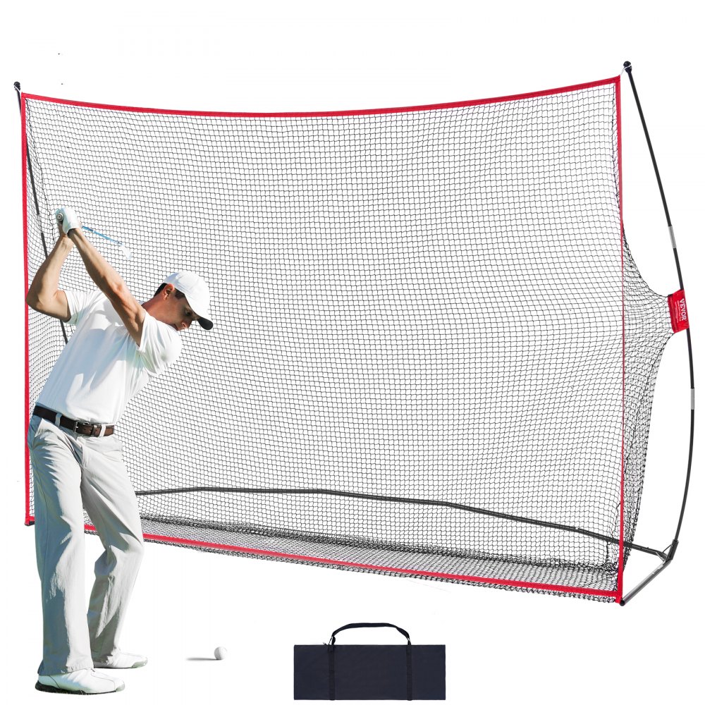 VEVOR Golf-Übungsnetz, 329x217cm Golfnetz, Persönliche Driving Range für den Innen- und Außenbereich, Tragbares Golf-Hilfsnetz für zu Hause, mit Fiberglasrahmen und Tragetasche