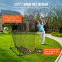 Golfer übt Schwünge mit dem VEVOR-Golf-Übungsnetz, 7 x 7 Fuß großes Netzdesign und 3-seitiges Schutznetz.