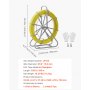 VEVOR Fish Tape Fiberglass, 100M 6.3MM, Duct Rodder Fishtape Wire Puller with Stand, Cable Running Rod with Locking Mechanism, Fishing Tools, for Walls Floor and Electrical Conduit, Non-Conductive