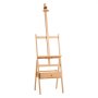 VEVOR Atelierstaffelei Standstaffelei für Leinwände bis 910 mm Naturfarbe, Holzstaffelei für Künstler/innen, Acryl-, Öl-, & Aquarellmalerei, Höhen-& Winkelverstellbar, H-Form, Aufbewahrungsschublade