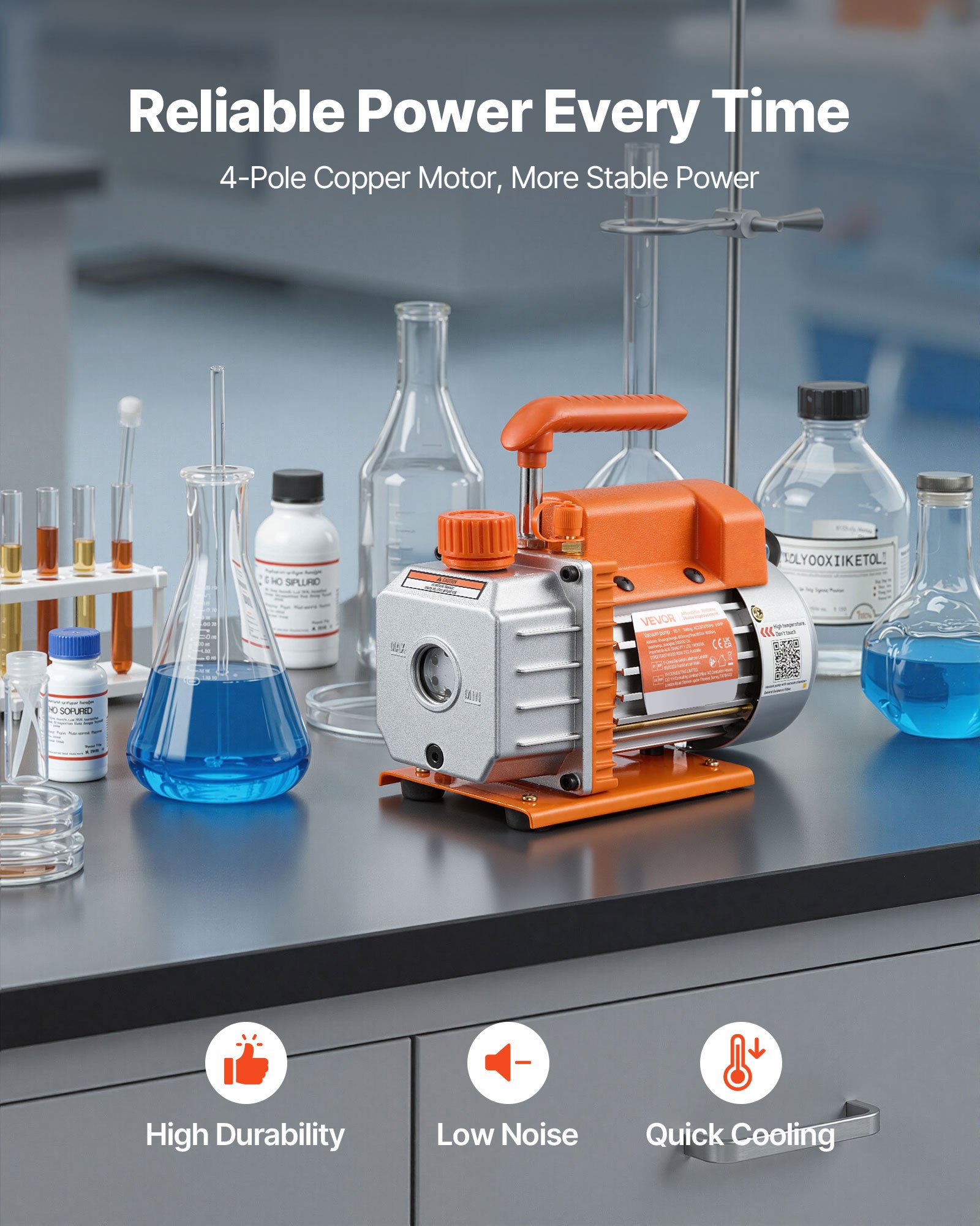 VEVOR 18.93 L Vacuum Chamber with Pump, 3.5 CFM 99 L/min, Single Stage Vacuum Pump, Stainless Steel Degassing Chamber Kit, Tempered Glass Lid, 1.5 m Hose, for Stabilizing Wood Degassing Silicone Resin