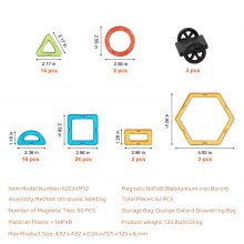 VEVOR Magnetic Building Kinder Spielzeug Magnetische Bausteine Blöcke 62-teilig