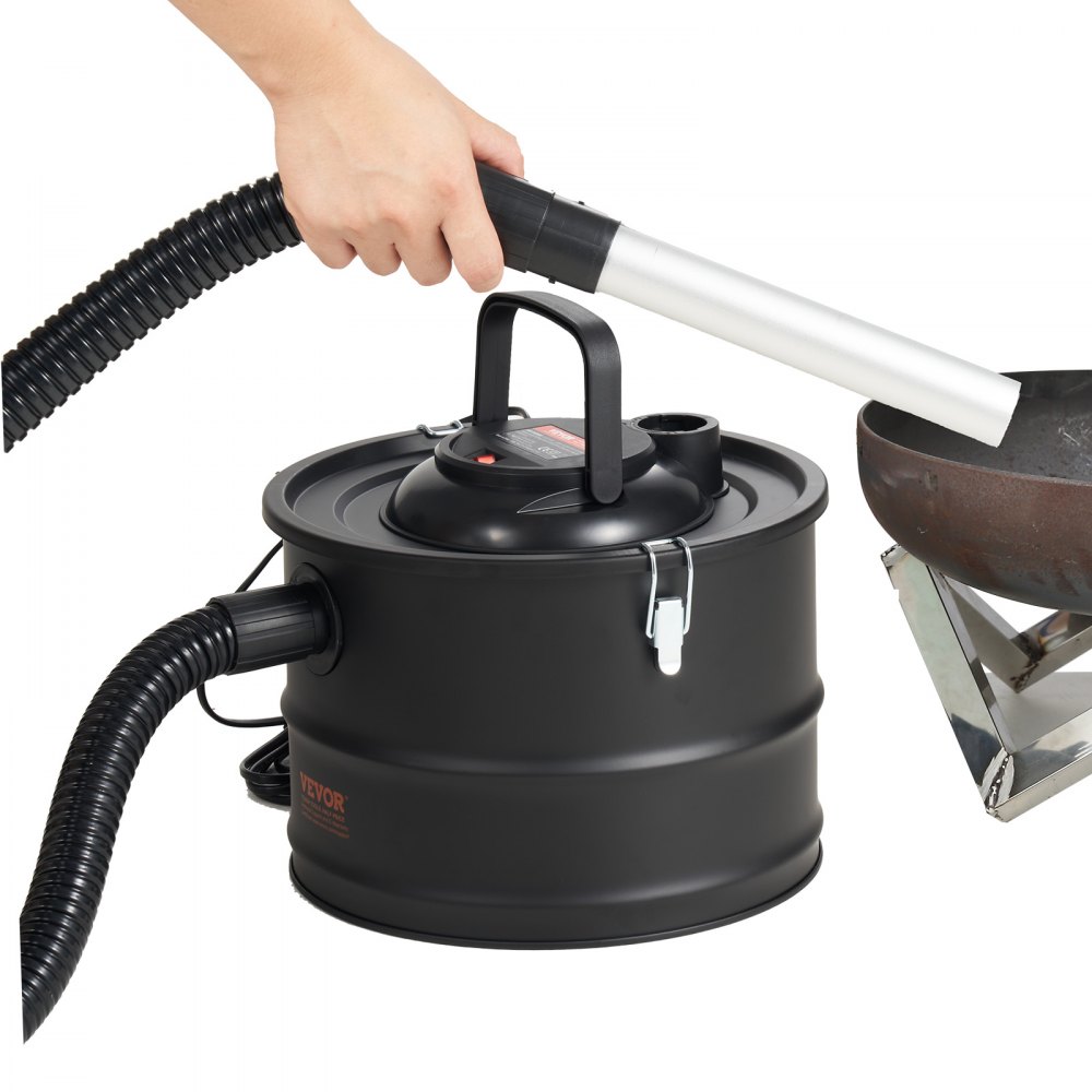 VEVOR Aschesauger, 15L mit 1200W starker Saugleistung, Kaminsauger mit Rückwärtsabsaugung, 3M Stromkabel, 16 Kpa max. Saugleistung, für Kamine, Pelletöfen, Holzöfen, Holzbrenner