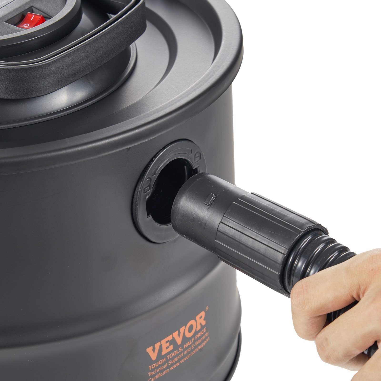 VEVOR Aschesauger, 15L mit 1200W starker Saugleistung, Kaminsauger mit Rückwärtsabsaugung, 3M Stromkabel, 16 Kpa max. Saugleistung, für Kamine, Pelletöfen, Holzöfen, Holzbrenner