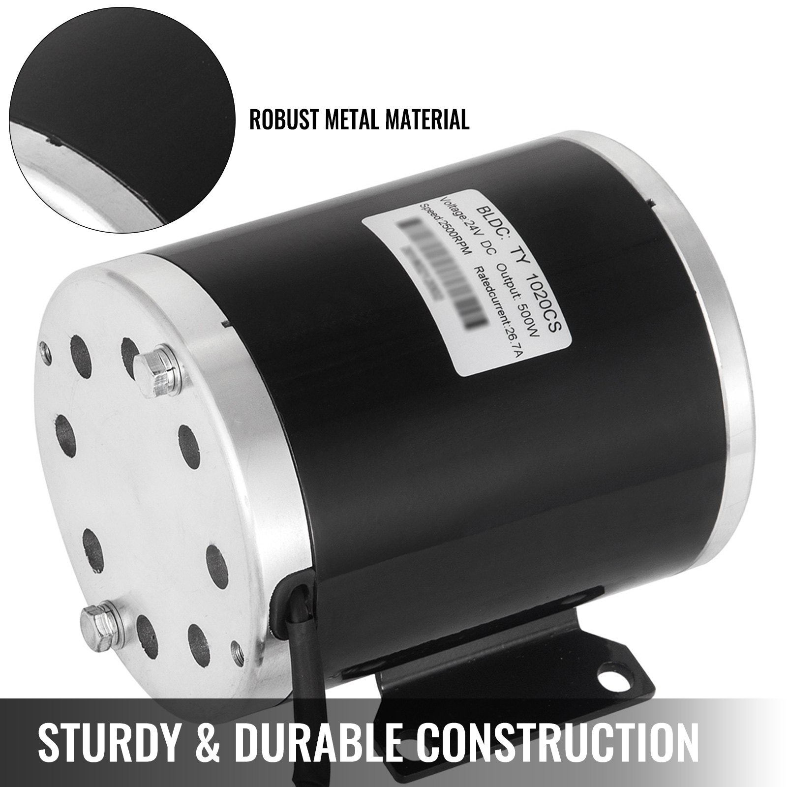 24v Getriebemotor 500w Elektrischer Bürstenmotor 2500 U Electric Brush Motor