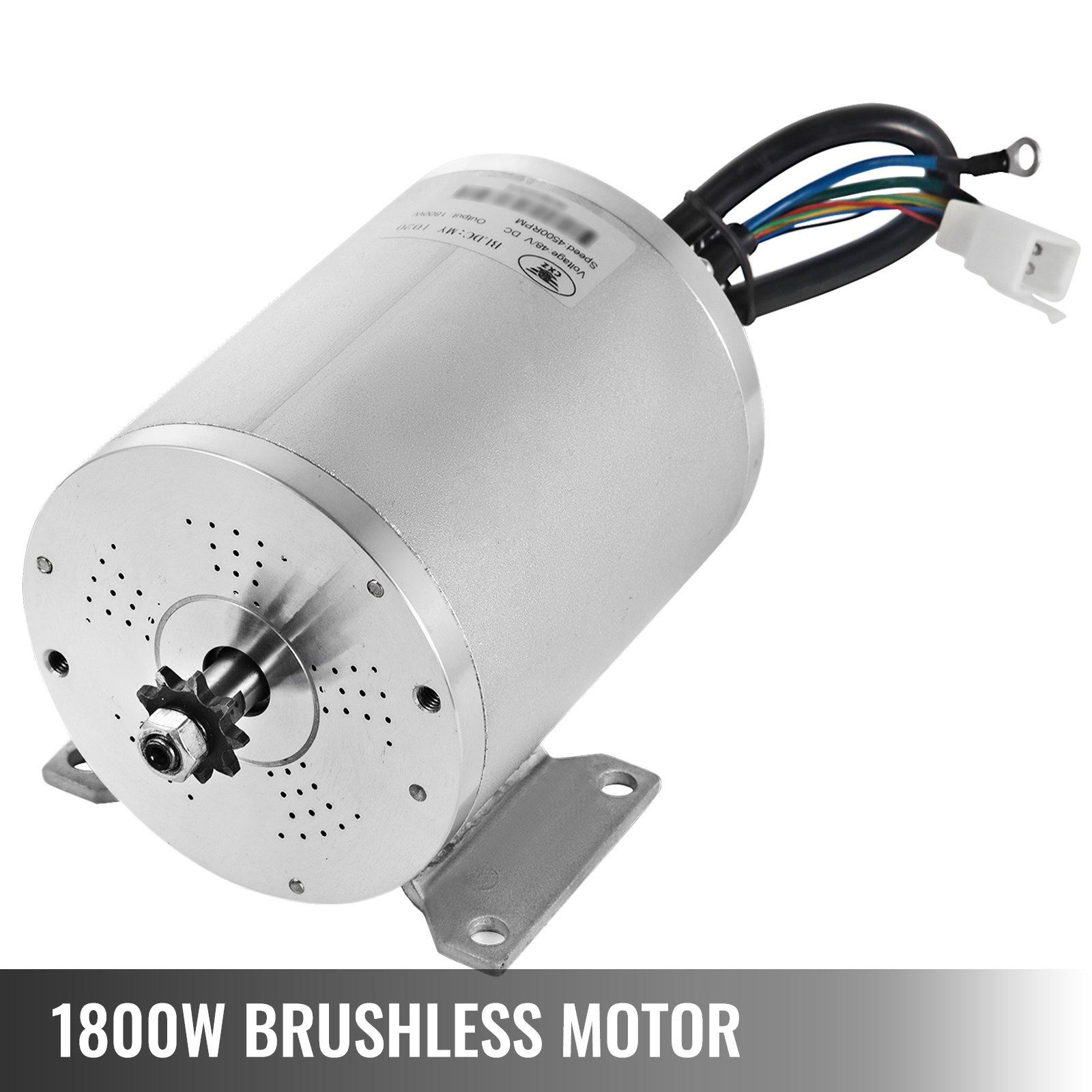VEVOR Gleichstrommotor 48V Elektrischer Bürstenloser Gleichstrommotor 1800W Bürstenloser Elektromotor