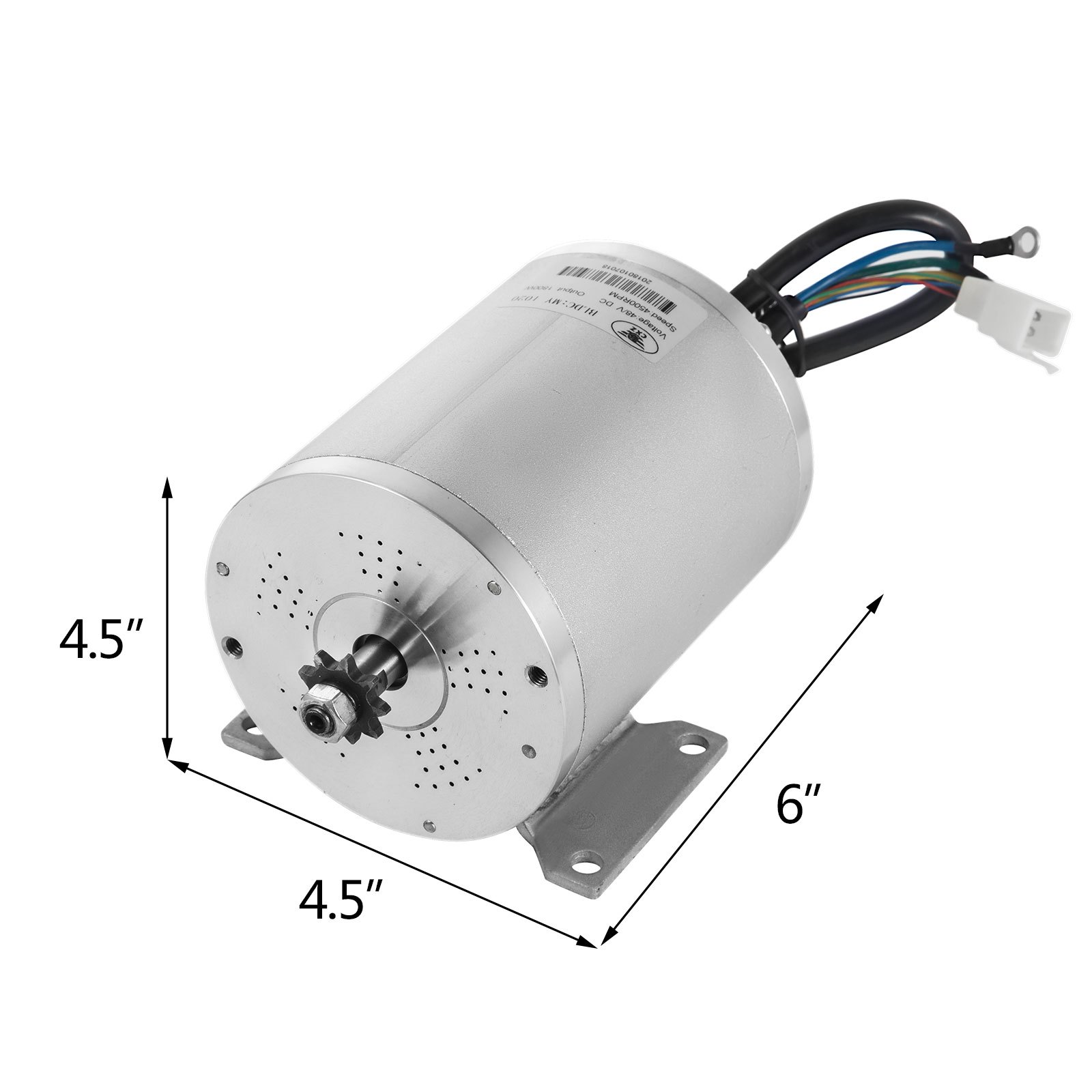 VEVOR Gleichstrommotor 48V Elektrischer Bürstenloser Gleichstrommotor 1800W Bürstenloser Elektromotor
