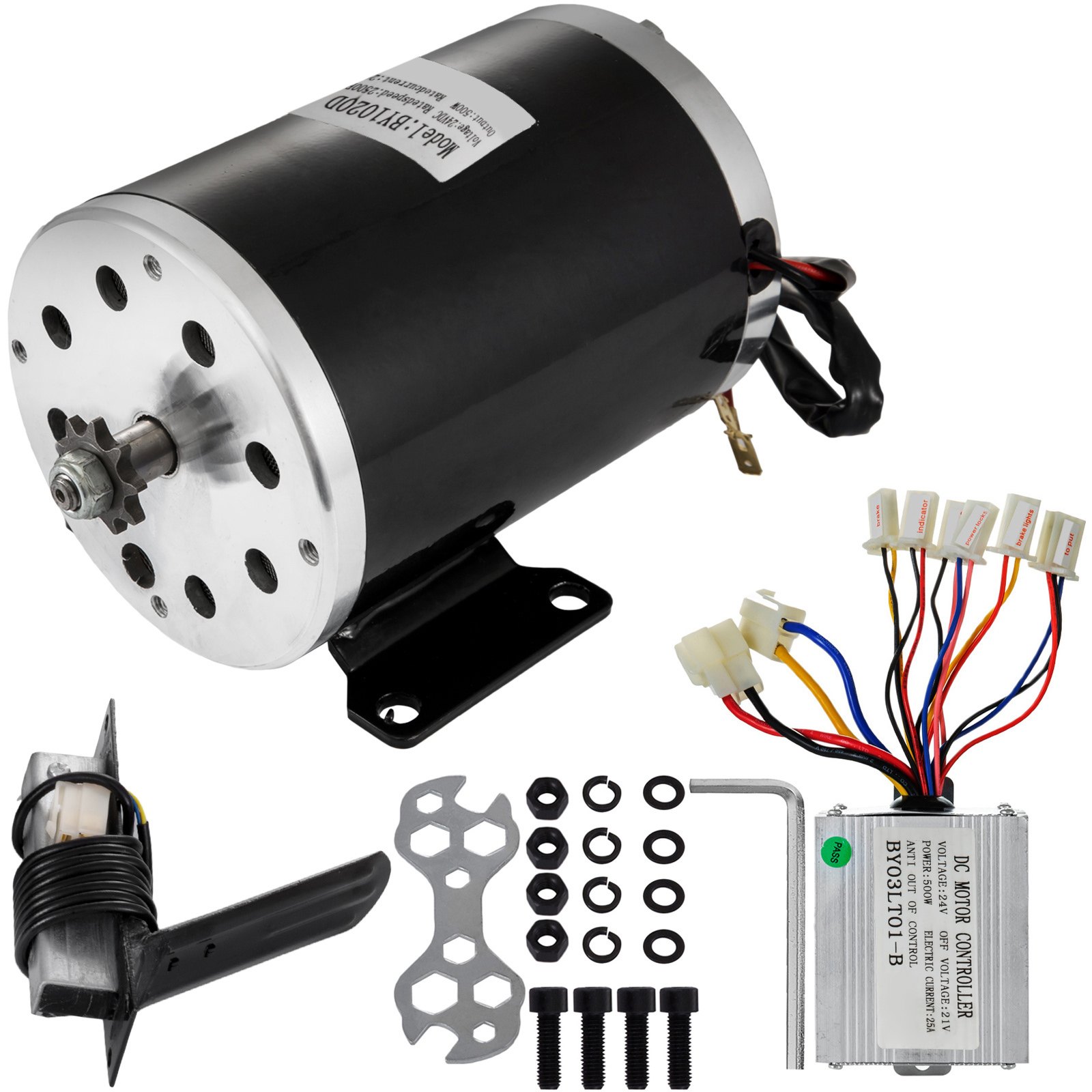 Bürstenmotor 24v Dc 500w Steuereinheit Pedal Go-kart Elektromotor E-bike