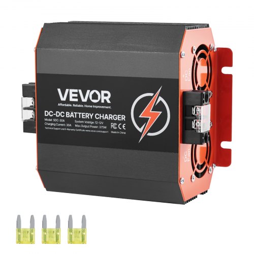 VEVOR 12 V 30 A DC/DC-Batterieladegerät, 375 W, Ladegerät für Blei-Säure-, Lithium-, AGM-, GEL- & Nassbatterien, intelligentes mehrstufiges Laden, für Wohnmobile, Nutzfahrzeuge, Boote, Yachten