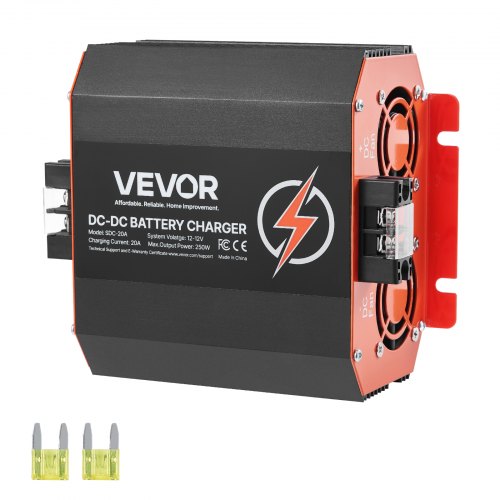 VEVOR 12 V 20 A DC/DC-Ladegerät, 250 W, Ideal für Blei-Säure-, Lithium-, AGM-, GEL- und Nassbatterien, intelligentes mehrstufiges Laden, für Wohnmobile, Nutzfahrzeuge, Boote, Yachten