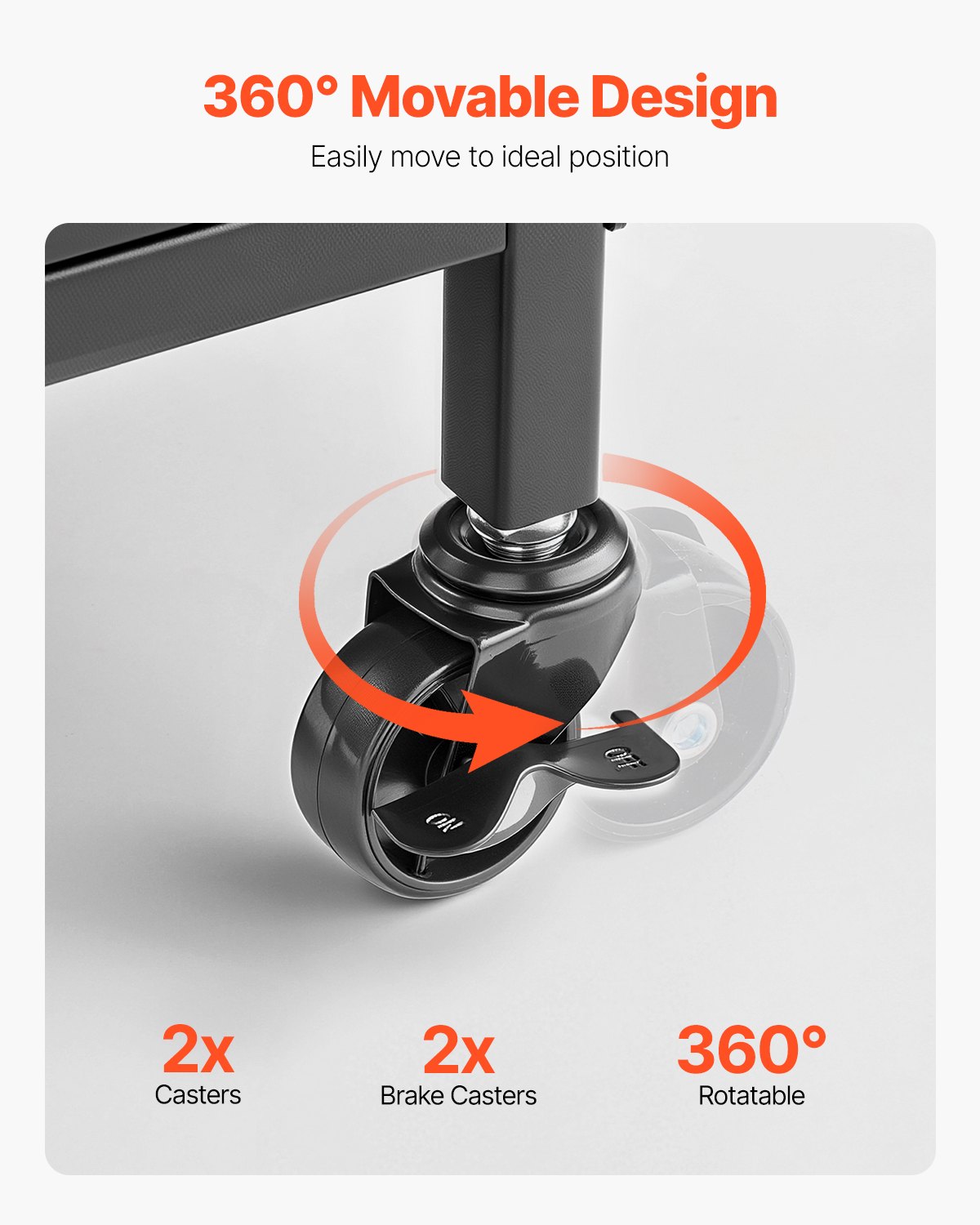 VEVOR Angelrutenhalter für 10 Angelruten, rollbarer Rutenständer aus legierter Stahl für die Organisation und Lagerung, platzsparende Bodenständer Angelausrüstung, Geschenke für Angelfreunde