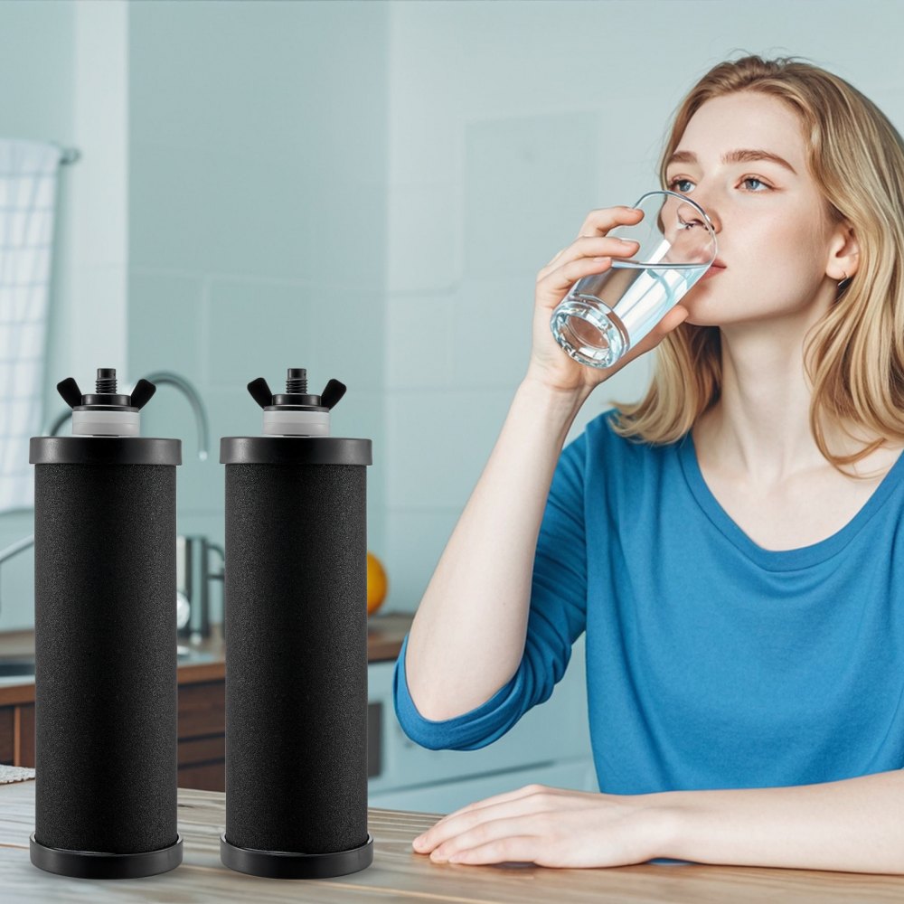 VEVOR Wasserfilter-Ersatz Reinigungselemente Ersatzfilter 2er-Pack (2 Aktivkohlefilter), Schwerkraft-Wasserfiltersystem-Ersatz, kompatibel mit den meisten Marken, leicht austauschbarer Wasserfilter