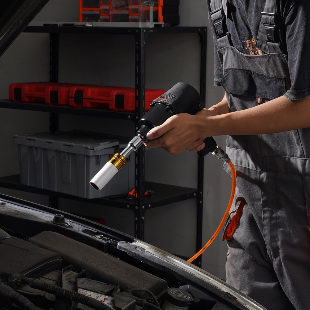 VEVOR Radmuttern-Schlagsteckschlüsselsatz für 12,7 mm Antrieb, metrisch und SAE, 6-Kant-Tiefsteckschlüsselsatz, insgesamt 8 Radmutterngrößen, Radmuttern-Steckschlüsselsatz aus CR-MO-Stahl