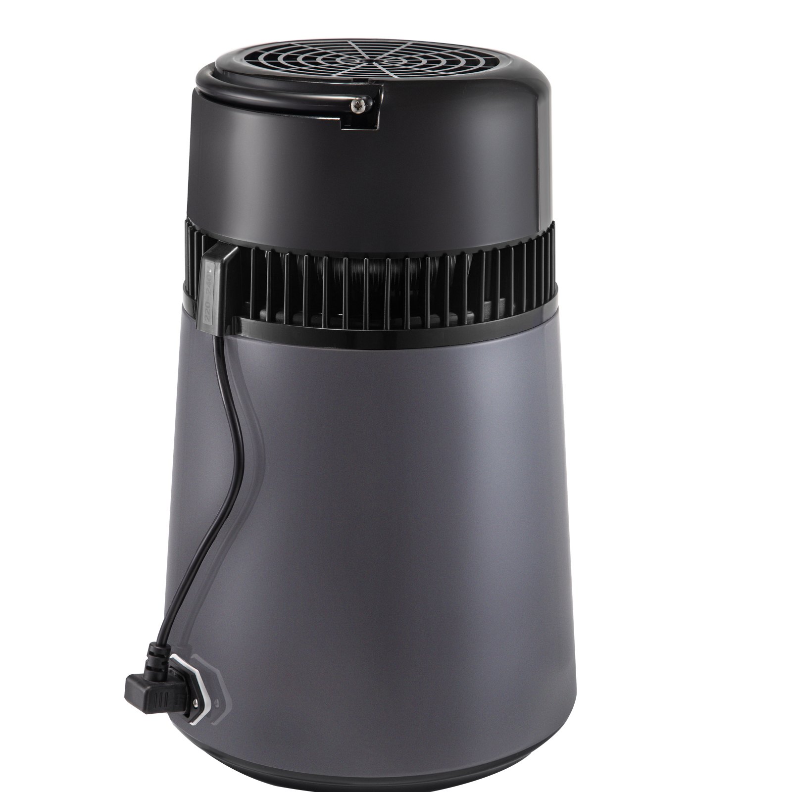 VEVOR Wasserdestillierer, 750 W Destilliergerät 1 L/St. Wasserdestilliergerät 4 L Kapazität Wasserdestillierapparat, 45 ~ 108 °C Wasser Destillationsapparatur mit Dualer Temperaturanzeige Grau
