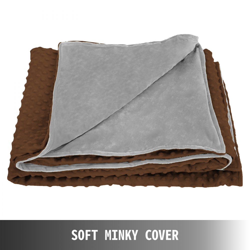 Gewichtsdecke Weighted Blanket Mit Abnehmbarer Bezug Kaffee Erwachsene 15lbs