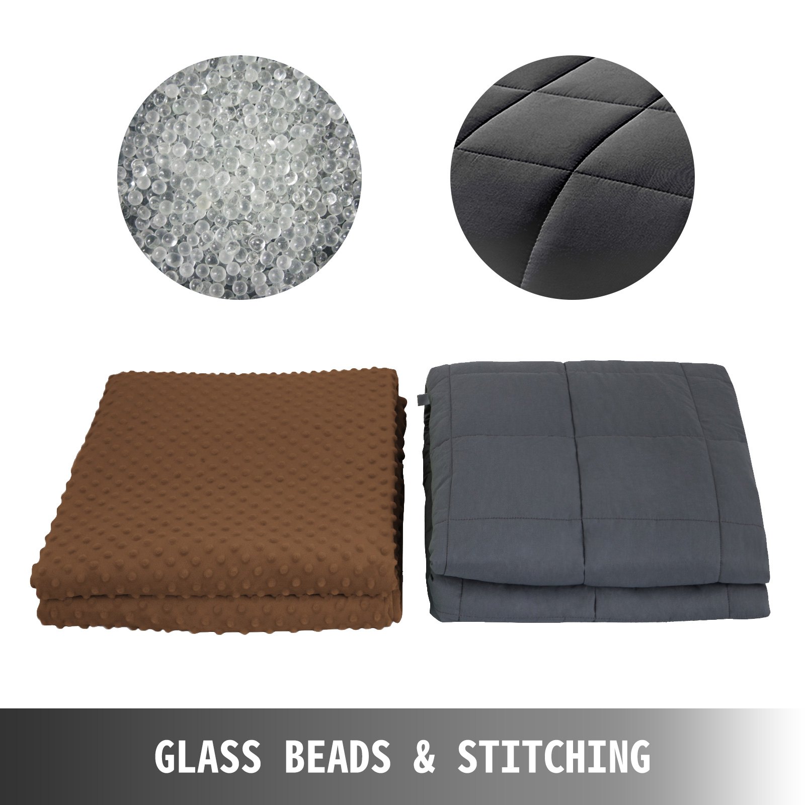 Gewichtsdecke Weighted Blanket Mit Abnehmbarer Bezug Kaffee Erwachsene 15lbs