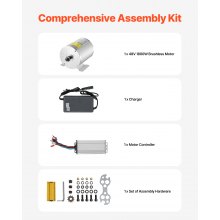VEVOR 1800W Bürstenloser Gleichstrommotor-Bausatz 48V 4500U/min mit Controller