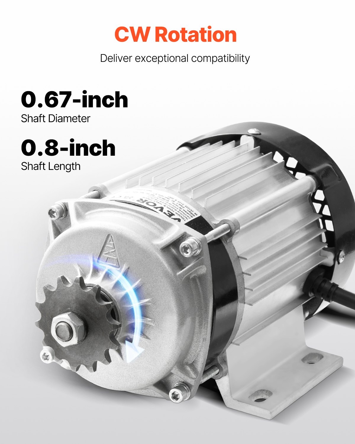 VEVOR 750 W elektrischer bürstenloser Gleichstrommotor-Bausatz, Bürstenloser Elektromotor – 48 V 2700 U/min Motor mit verbessertem Drehzahlregler für Go Karts E-Bike Motorrad Roller