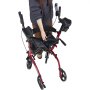 VEVOR Rollator Faltbar mit Sitz, Leichtgewicht Gehwagen mit 4 PVC Reifen, Gehhilfe bis 136 kg mit Rückenlehne Tasche Gehstockhalter, Höheverstellbare Laufhilfe mit Feststellfunktion für Senioren, Rot