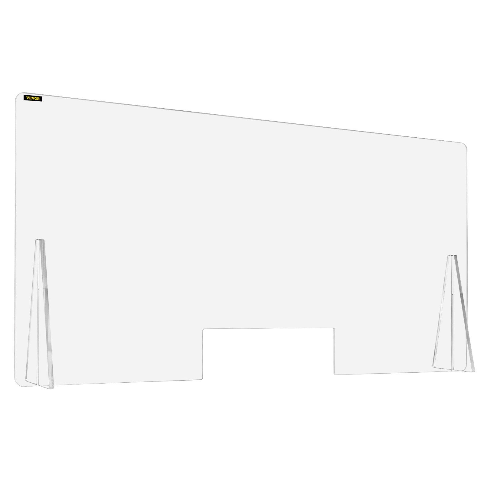 VEVOR 60 x 120 cm Schreibtisch Trennwand Plexiglas, 23,6 x 47,2 Zoll Spuckschutz, Acrylglas Sichtschutz Thekenaufsatz Durchreiche Lärm reduzieren physische Trennung Banken Kliniken Schulen Büro