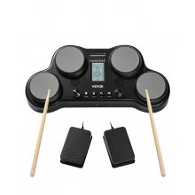 VEVOR E-Drum Set Tablet 4 Pads 163 Sounds Kopfhöreranschluss Stereo-Lautsprecher