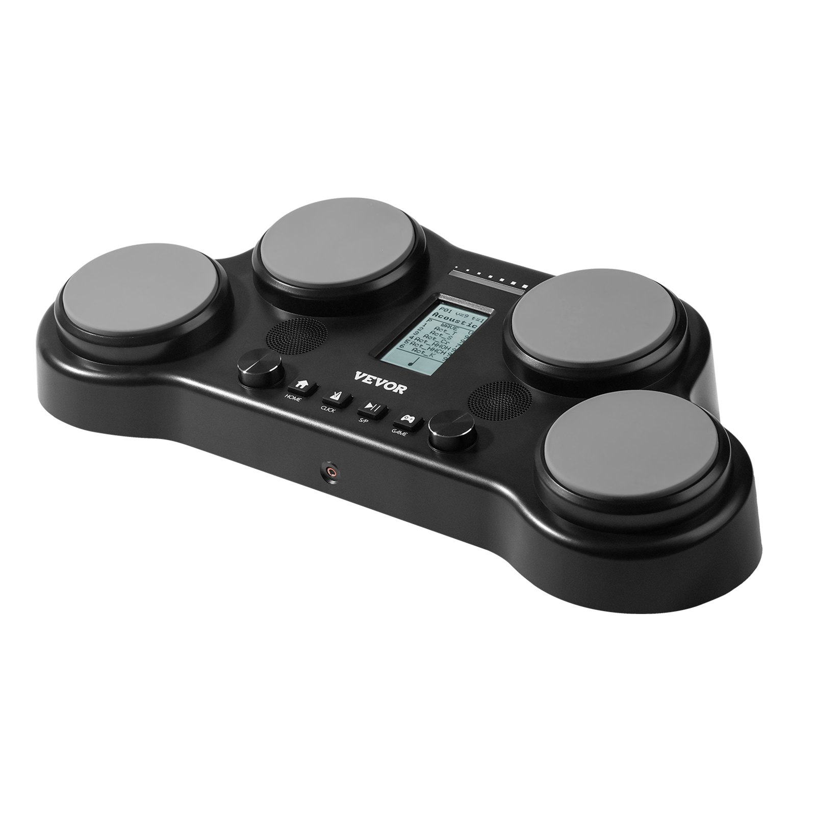 VEVOR E-Drum-Set, 163 Sounds, elektronisches Schlagzeug-Set mit 4 Pads, Kopfhöreranschluss, integrierten Stereolautsprechern, 5A-Drumsticks, Pedalen, MIDI, Instrument für Anfänger und Profis